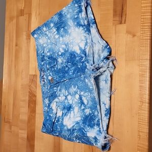 J Brand 100% Cotton Cut-Off Jean Shorts Blue Tie Dye